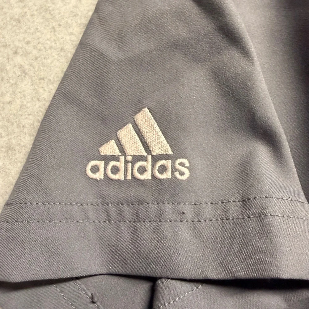 Adidas Mens Short Sleeve Button Down Shirt Gray Performance Golf XL